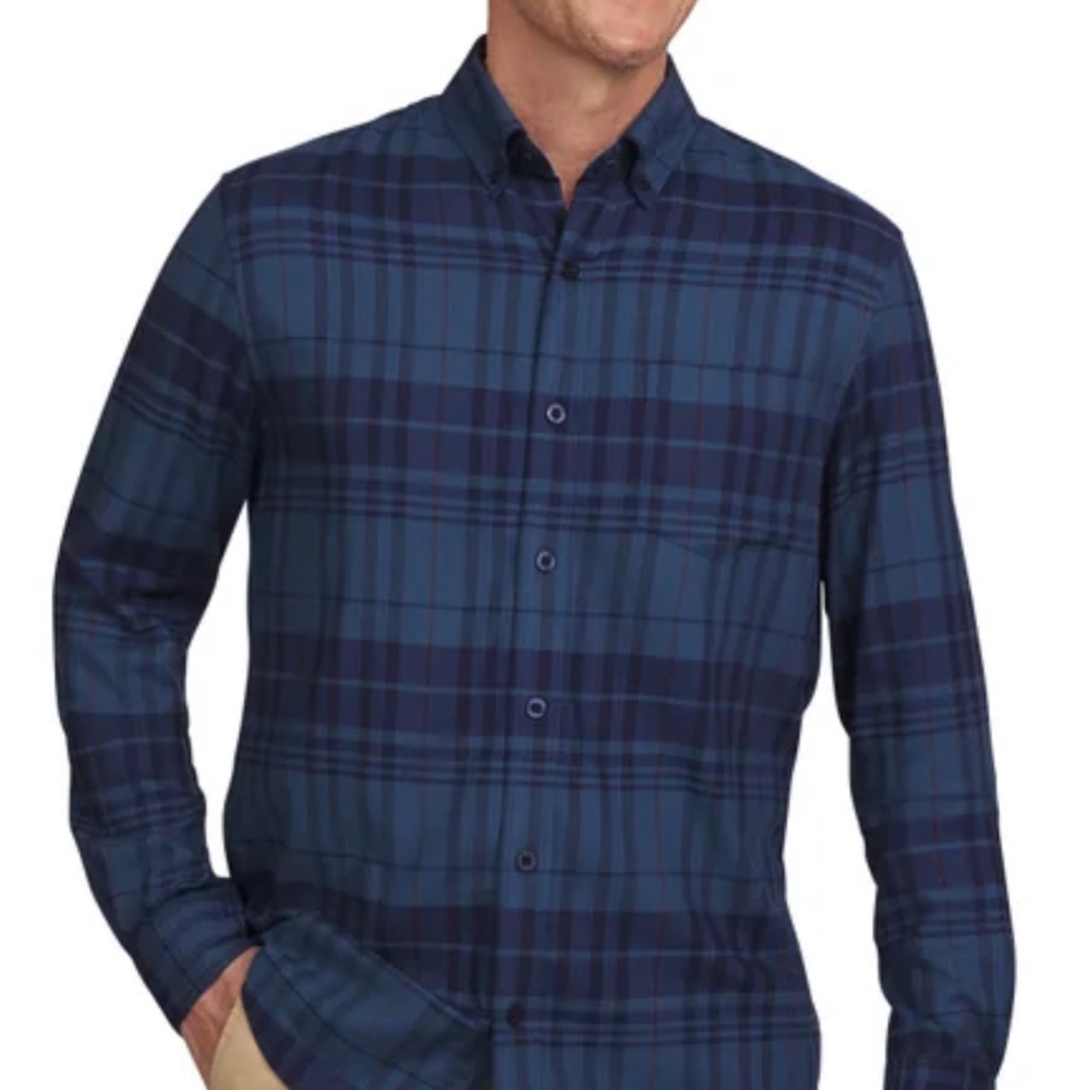 NWT. Lands' End Men's Brushed Twill Button-Down Shirt. Size XXL.